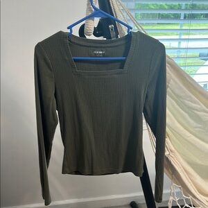 Old Navy Women's Green Ribbed Top